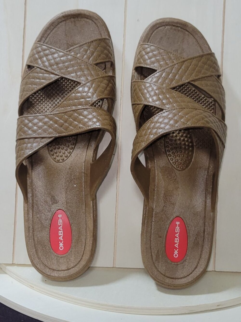 OKABASHI Medium Brown Slide Slip-on Sandals  [Item #SSS07]